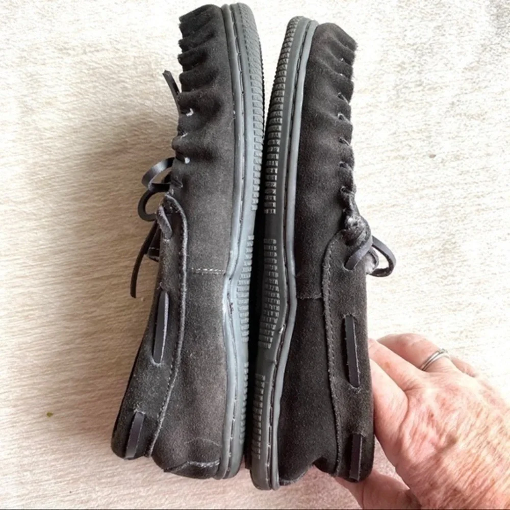 Tucker+Tate Gray Suede Moccasin Slippers Y…